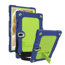 Mignova for MAGCH M210 M101 X10 L21 Tablet Soft Silicone & Had Back Cover Kids Friendly Shock-Resistant for Feonal MEIZE ZONKO K116 K118 Xiashuanghu RS10 / Kaktin 10 inch Tablet Case (Navy+Green)