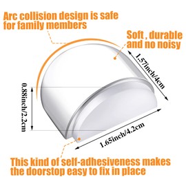 4 Pieces Floor Door Stopper No Drill Shower Door Stopper Self Adhesive Door Stoppers Wall Protectors Acrylic Door Stoppers Floor Buffers Wall Buffers for Protection of Wall and Furniture