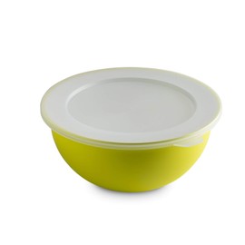 Omada Design Bowl+ Lid of 16,90 fl oz (1,5 Liters), Diameter 8,07 inch (20,5 cm), White Inside and Colored Outside, in Polypropylene