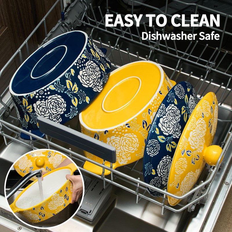 Jemirry Ceramic Casserole Dish With Lid, Casserole Dishes for Oven,