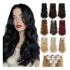 Extensiones De Cabello Ondulado Natural Clip Cortinas 7 Pzas