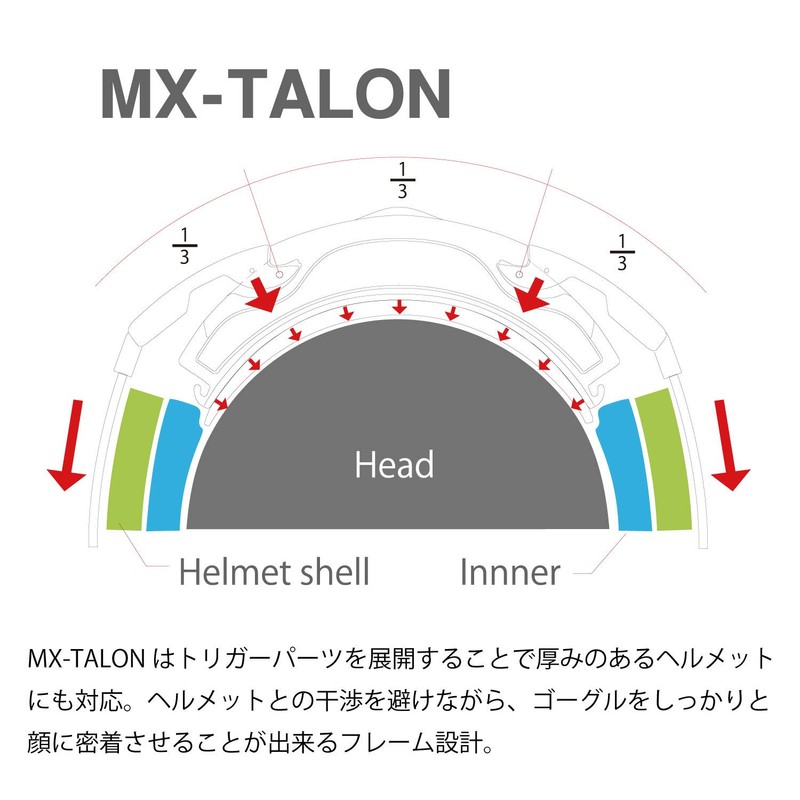 Swans MX-TALON-HC BK/R Dirt Goggles, Made in Japan, Black x