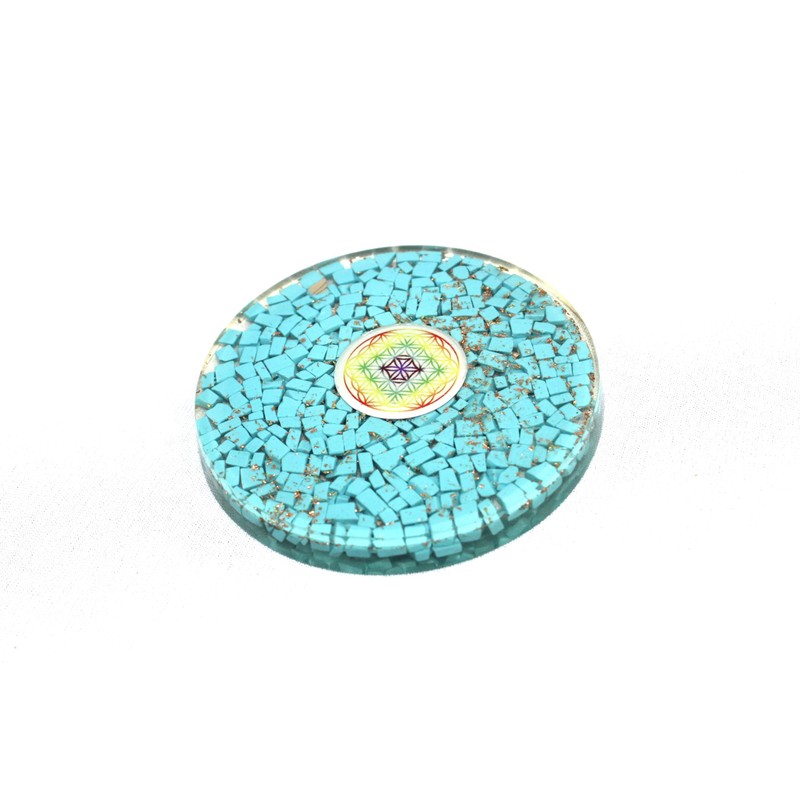 Prajet Energized Orgonite Healing Crystal Round Tea Coaster Approx. Diameter