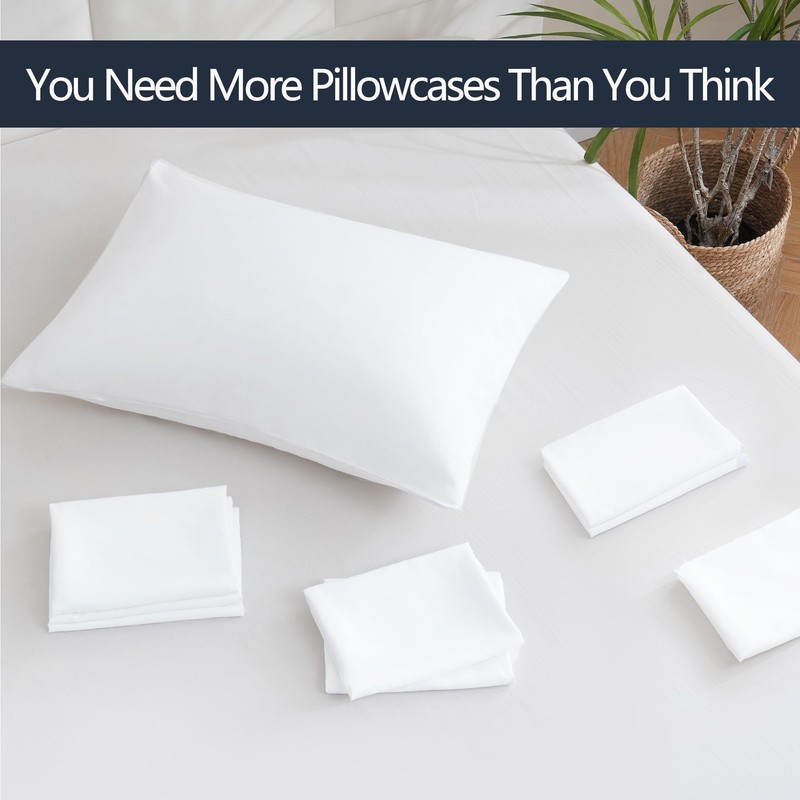 ZPECC White Pillow Cases Queen Size Set of 4, 20x30