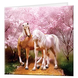 3D LiveLife Greeting Card - Spring Love from Deluxebase. Lenticular 3D Blank Greeting Cards with Envelopes. Cute Horse All Occasion Greeting Cards featuring Original Artwork by Carol Cavaloris.