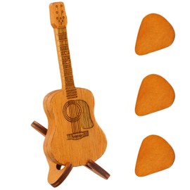 Cleminsta Guitar Picks, Wooden Plectrums, Guitar Picks, Plectrum Holder with 3 Picks and Plectrum Box, Wooden Plectrum Box, Acoustic Guitar Picks for Acoustic Guitars, E Bass, Ukuleles Lovers