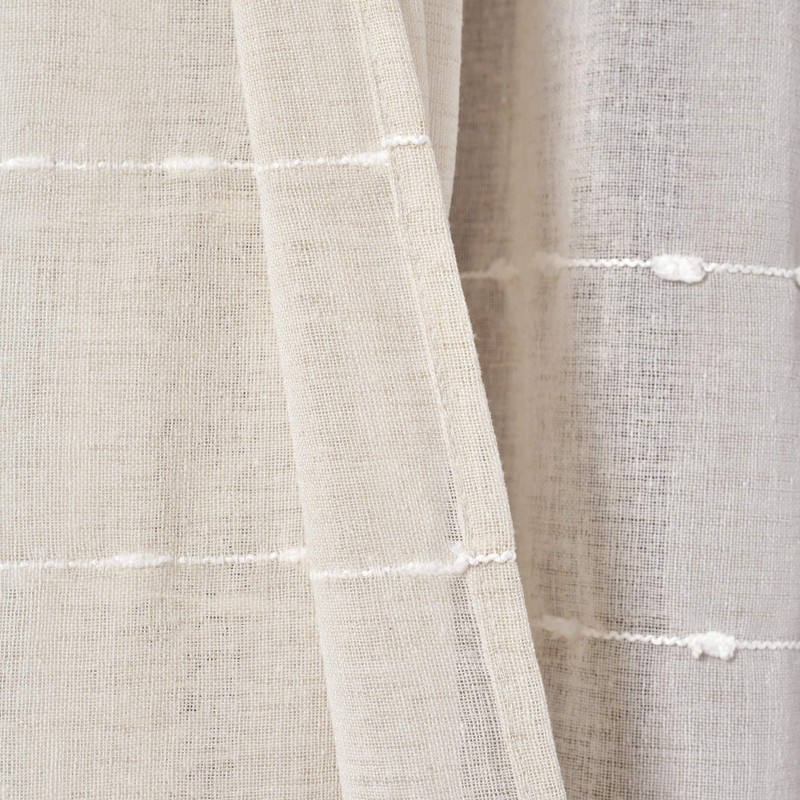 Lush Decor Farmhouse Textured Grommet Sheer Window Curtain Panel Pair,