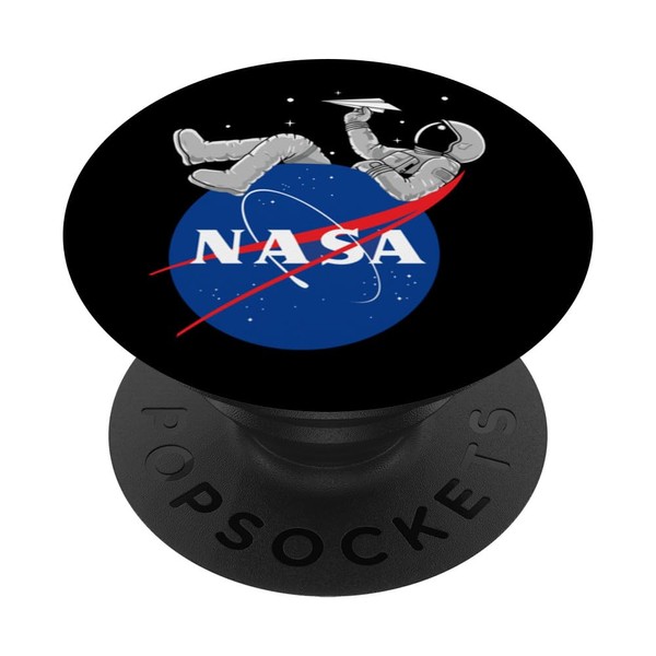 NASA Astronaut play with paper plane Logo PopSockets Standard PopGrip