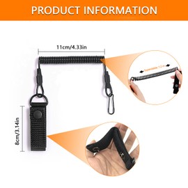 INNAL 2 PCS Nylon Tactical Lanyard Secure Spring Lanyard Tactical Pistol Lanyard Anti Lost Retractable Sling Keychain for Camping,Climbing,Hiking and Outdoor Living Paracord Lanyard