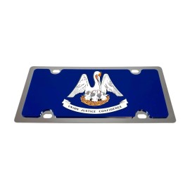 Unbranded Louisiana State Flag Stainless Steel License Plate Tag