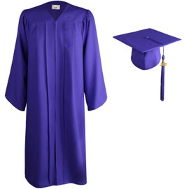 OSBO GradSeason Matte Graduation Gown Cap Tassel Set 2025 for High School and Bachelor, Purple, 51 plus