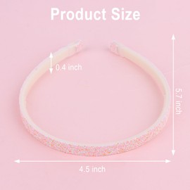 GAFATORY 6Pcs Glitter Headbands for Girls Crown/Heart/Star Shaped Head Band Cute Headband for Toddler Princess Headband for Kids Rainbow Sparkly Head band for Chil