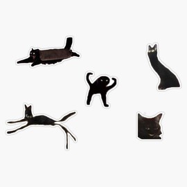Leyland Designs Cursed Black Cat Sticker Pack 1 Sticker Outdoor Rated Vinyl Sticker Decal for Windows, Bumpers, Laptops or Crafts 5"