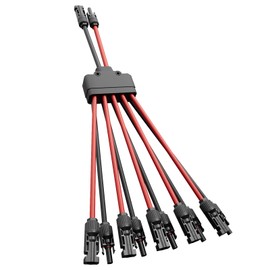 KNMIPJD Solar connectors Tool-Free Solar Cable connectors Solar Connector for 5 Solar Panels Water Proof Solar Panel connectors 2 to 10 Y-Branch Parallel Adapter Solar Cable Extension（2Y10,1PCS）