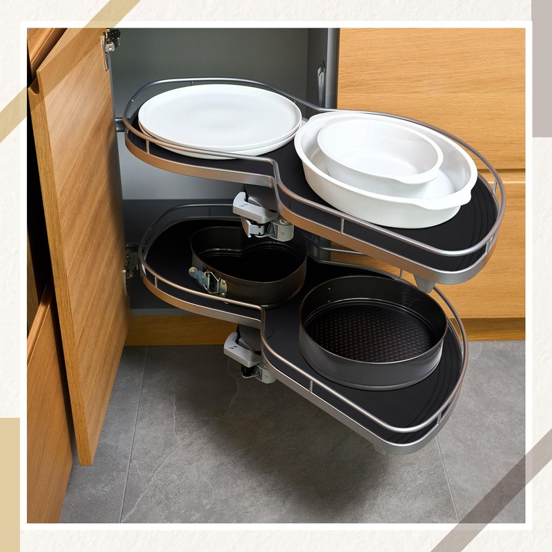 DoubleFill 2 Pack 26 Inch Lazy Susan Shelf Liner Silicone