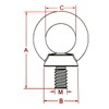 US STAINLESS Stainless Steel 316 Lifting Eye Bolt 10mm M10