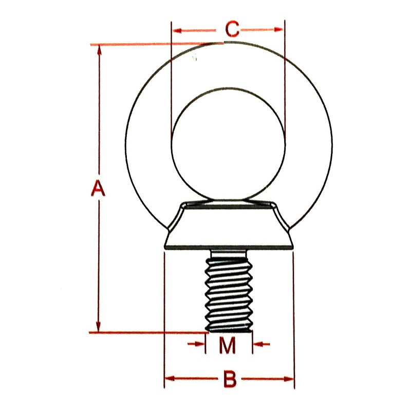 US STAINLESS Stainless Steel 316 Lifting Eye Bolt 10mm M10