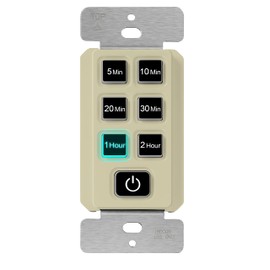 TOPGREENER 2-Hour Countdown Timer Switch, 5-10-20-30 Min 1-2 Hour Settings, for Fans and Lights, LED Indicator, 120VAC 60Hz, 1/2HP, 150W LED, Neutral Wire Required, UL Listed, TGT06-2H-RT-I, Ivory