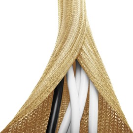 Funda de cable dorada de 6.5 pies a 1.2 pulgadas, organizador de cables para computadora, PC, TV, computadora, cubierta protectora de alambre, gestión de cables para oficina en casa