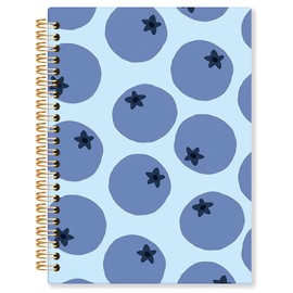 KRHFG Blueberry Spiral Notebook, Kids Notebooks for Girls, Fruit Lover Gifts Journals for Writing, Blueberry Gifts Notebook for Note Taking, Blue Office Supplies, 5.5x8.3 Inch