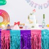 Mermaid Birthday Party Decorations, Wavy Ocean Blue Purple Fuchsia Table