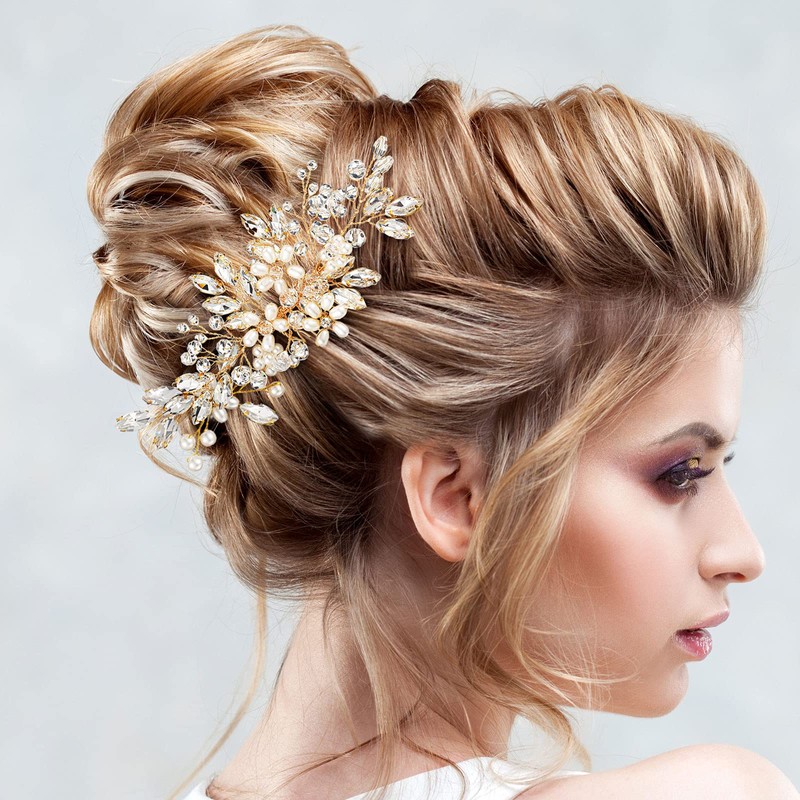 5 Peines Laterales de Perla de Pelo de Boda Peine