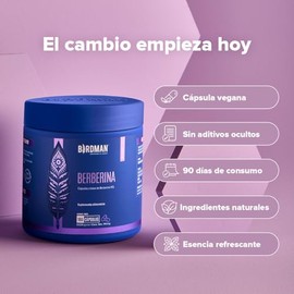 Birdman Berberina HCL 900 mg | Sin Aditivos, Sin Rellenos | Cápsula Vegana | Suplemento de Berberina | 90 Porciones | 180 Cápsulas