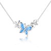 WINNICACA Butterfly Crystal Necklace Sterling Silver Birthstone Jewellery Gifts for