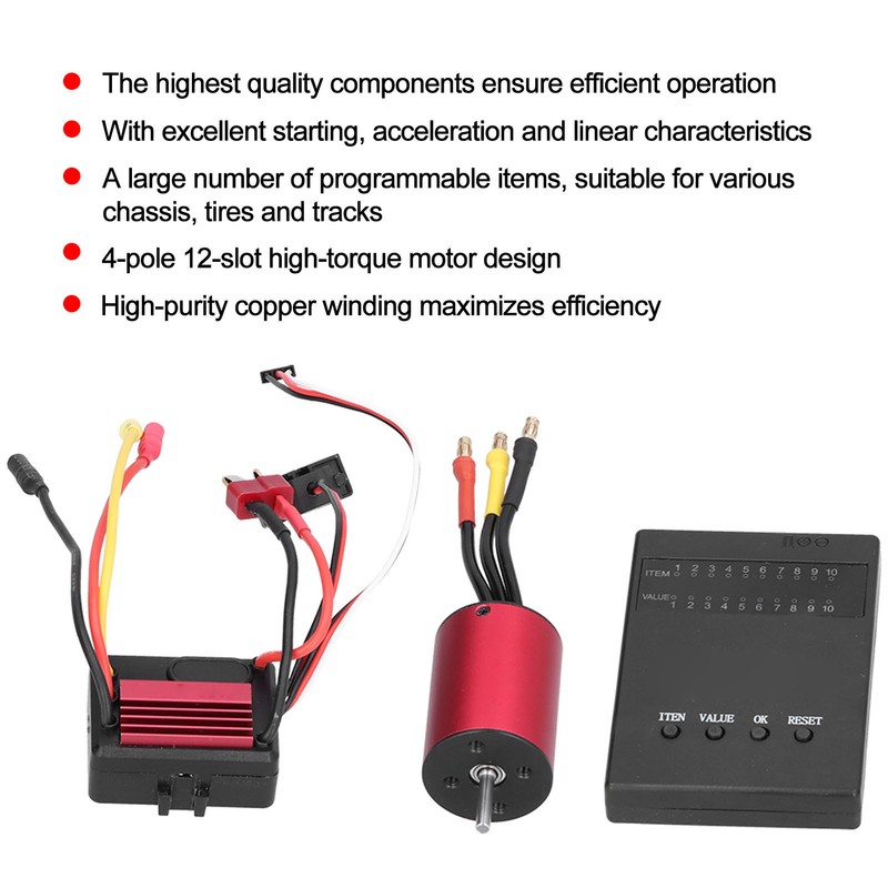 2838 4500KV 4P Brushless Motor 35A Brushless ESC+Programming Card for