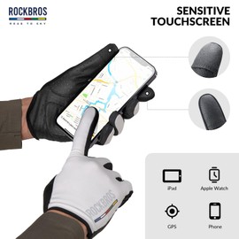 ROCKBROS Road-to-Sky Gloves Bike Cycling Gloves Touch Screen Full Finger Breathable Non-Slip Gloves Spring Summer for Cycling Running Fitness Women Men