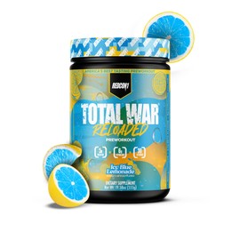 REDCON1 REDCON1 Total War Reloaded Pre Workout Powder, Icey Blue Lemonade - Creatine, Beta Alanine + L-Citrulline Malate Keto Friendly for Men & Women with 350mg of Caffeine - Fast Acting (30 Servings)