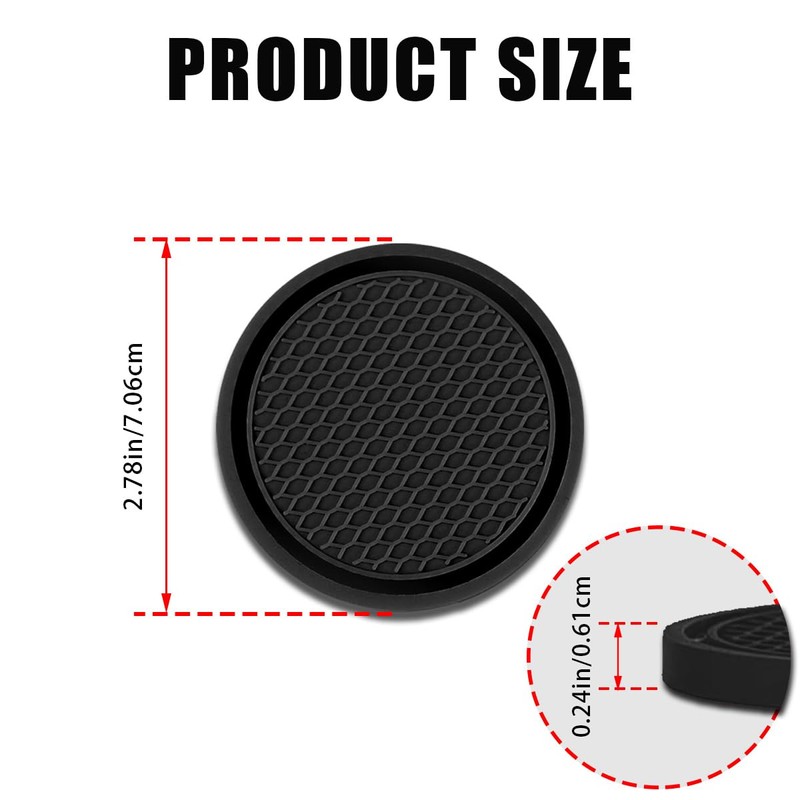 Car Cup Holder Coaster, 4PCS Universal Non-Slip Cup Holders Embedded
