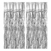 sourcing map 2 Pcs Silver Foil Curtain Backdrop,3.3ft x 8.2ft