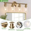 Zarbitta 4-Light Bathroom Light Fixtures, Brushed Brass Modern Vanity Lights