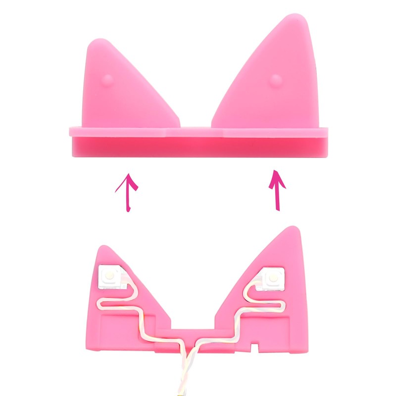 Replacement for Toniebox Cable Includes Electronic Buttons Replacement Ears (Pink+Cable)