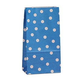 Paper Mart 50ea - 5 X 3 X 9-1/2 Royal Polka Dot SOS Bag-Pkg Gusset - 3" Width 5"