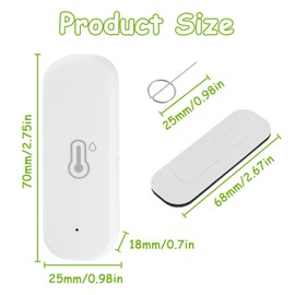 EPLZON WiFi Hygrometer Thermometer Sensor, Wireless Temperature and Humidity Sensor for Indoor Outdoor Use with Remote App Notification Alarm, Compatible Alexa/Google Home (Pack of 2)