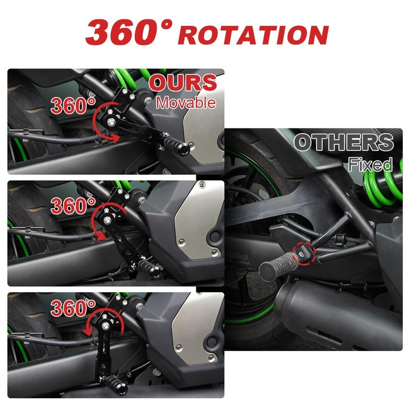 Xitomer 1 1/4" Foot pegs Adjustable Highway Peg Mounts Compatible