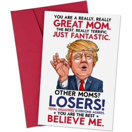 94Bright Happy Mothers Day Gifts for Women, Funny Birthday Card for Women Mom Grandma Stepmother Her, Humor Birthday Gifts from Son Daughter Kids, You Are a Great Mom Card with Red Envelope