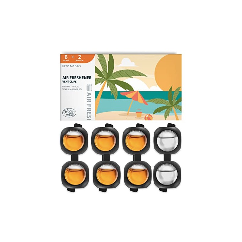 DRIVEJOY 8-Pack Car Air Fresheners - Hawaiian & New Car