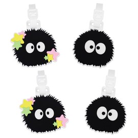 GTOTd Cute Soot Sprites Luggage Tag Suitcase (4 Pieces) Anime Tags with Name Tag Address Tag Suitcase Travel Luggage Bag Tags for Women Men