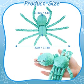 LUKIXTE 3D Printed Spider, Articulated and Flexible Spider, Realistic 3D Printed Spider Model, Relief Anxiety, Home and Office Decorate(Green)