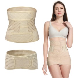 Faja Postparto Cesarea, 2 en 1 Faja Post Parto y Post Cesarea, Postpartum RecuperacióN CinturóN, Vientre, Pelvis Para Mujer y Maternidad, Body Wraps Trabaja para Tighten Loose Piel (Amarillo, Large)