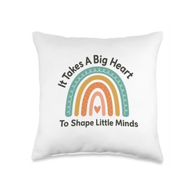Teacher Appreciation Gifts for Women It Takes a Big Heart Throw Pillow