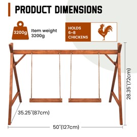 Chicken Roosting Bars with 2 Swings, Chicken Swings for Coops, Chicken Playground for Coop Accessories Sturdy and Easy to Clean Suitable for Backyard Farm