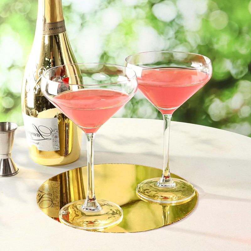 YARYOUNG 12Oz Martini Glasses Set of 6 Dishwasher Safe Long