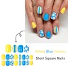 Flower Fake Nails Square Press On Nails Short Flower Nails