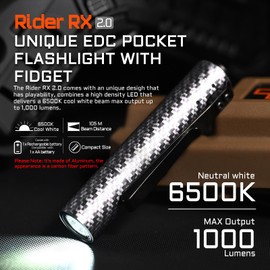 ACEBEAM Rider RX 1000 High Lumens EDC AA Flashlight Rechargeable, Pocket LED Flashlight with Clip, Super Bright Mini Flash Light, Small Powerful Flashlight for Camping, Emergency(Aluminum Material)