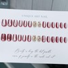 Nail Tip, 24 Pieces, Short Round False Nails, Medium, Japanese