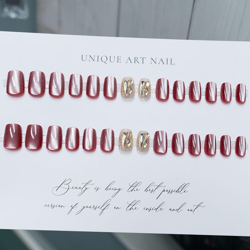 Nail Tip, 24 Pieces, Short Round False Nails, Medium, Japanese